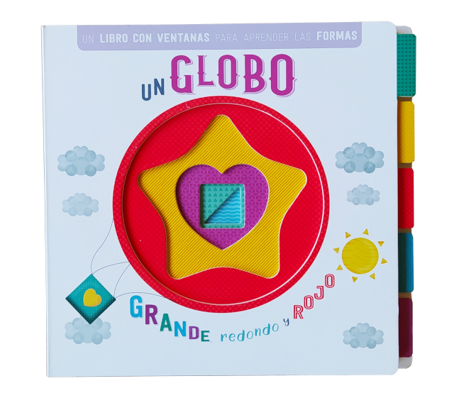 Un globo grande, redondo y rojo