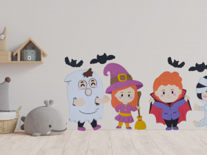 Molde niños disfrazaz halloween
