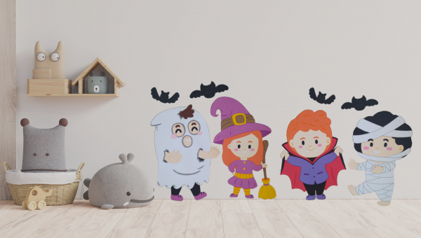 Molde niños disfrazaz halloween