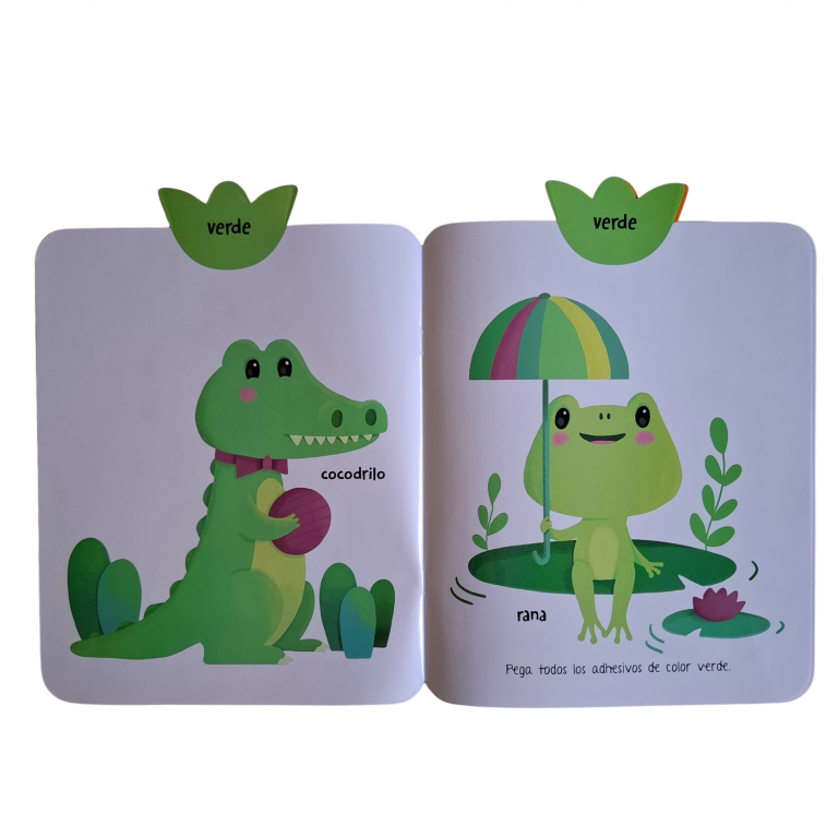 Pego adhesivos y aprendo colores